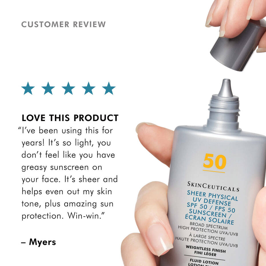 Protection UV physique transparente SPF 50